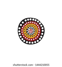 Aboriginal art dots painting icon logo design vector template