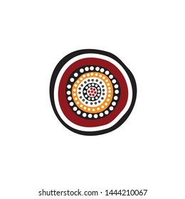 Aboriginal art dots painting icon logo design vector template