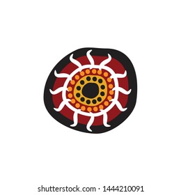 Aboriginal art dots painting icon logo design vector template