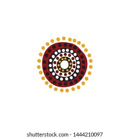 Aboriginal art dots painting icon logo design vector template