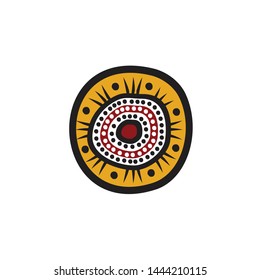 Aboriginal art dots painting icon logo design vector template