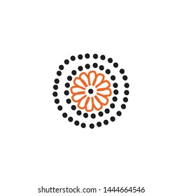 Aboriginal art dots painting icon logo design vector template