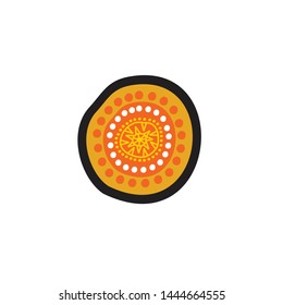 Aboriginal art dots painting icon logo design vector template