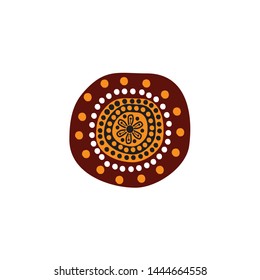 Aboriginal art dots painting icon logo design vector template