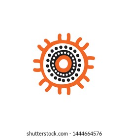 Aboriginal art dots painting icon logo design vector template