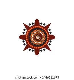 Aboriginal art dots painting icon logo design template