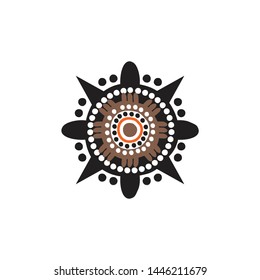 Aboriginal art dots painting icon logo design template