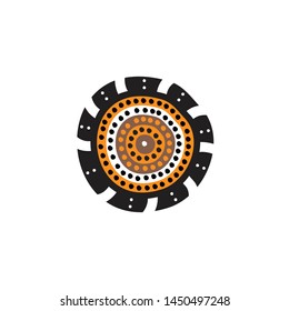 Aboriginal art dots painting icon logo design vector template