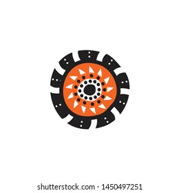Aboriginal art dots painting icon logo design vector template