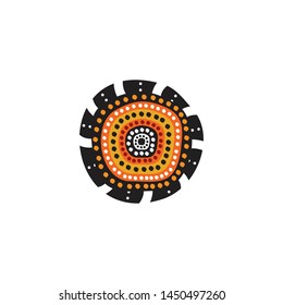 Aboriginal art dots painting icon logo design vector template