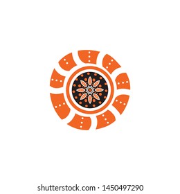 Aboriginal art dots painting icon logo design vector template