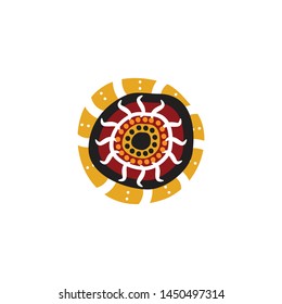 Aboriginal art dots painting icon logo design vector template