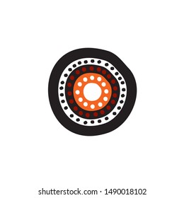 Aboriginal art dots painting icon logo design vector illustration template
