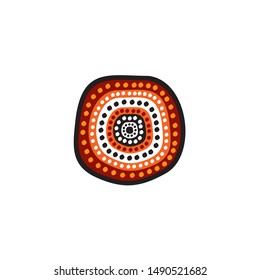 Aboriginal art dots painting icon logo design vector illustration template