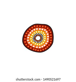 Aboriginal art dots painting icon logo design vector illustration template