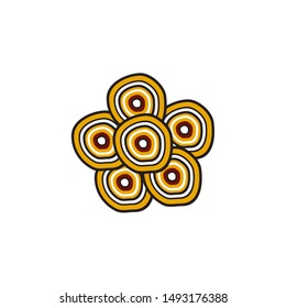 Aboriginal art dots painting icon logo design vector template