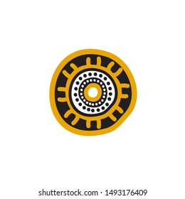 Aboriginal art dots painting icon logo design vector template