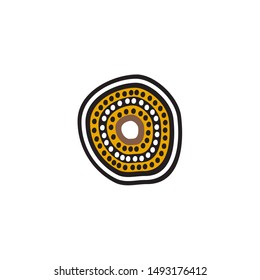 Aboriginal art dots painting icon logo design vector template