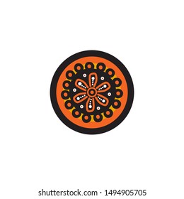 Aboriginal art dots painting icon logo design vector illustration template