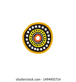 Aboriginal art dots painting icon logo design vector illustration template