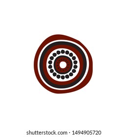 Aboriginal art dots painting icon logo design vector illustration template