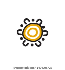 Aboriginal art dots painting icon logo design vector illustration template