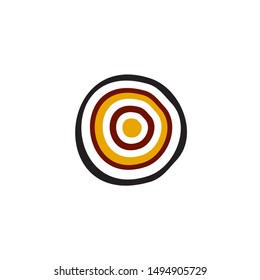 Aboriginal art dots painting icon logo design vector illustration template