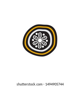 Aboriginal art dots painting icon logo design vector illustration template