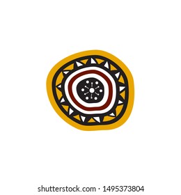 Aboriginal art dots painting icon logo design illustration template