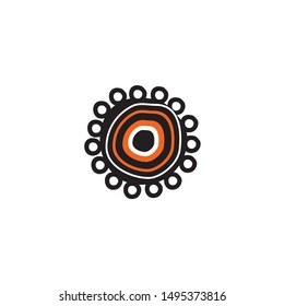 Aboriginal art dots painting icon logo design illustration template