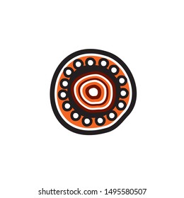 Aboriginal art dots painting icon logo design vector illustration template