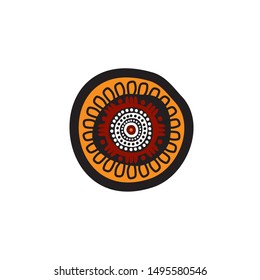 Aboriginal art dots painting icon logo design vector illustration template