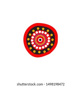 Aboriginal art dots painting icon logo design vector template