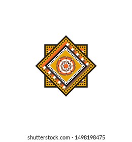 Aboriginal art dots painting icon logo design vector template