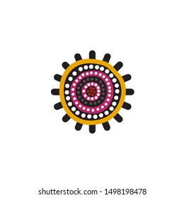 Aboriginal art dots painting icon logo design vector template