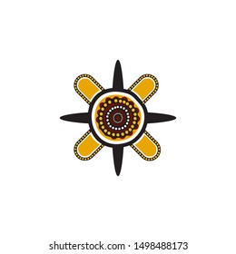 Aboriginal art dots painting icon logo design vector illustration template