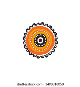 Aboriginal art dots painting icon logo design illustration vector template
