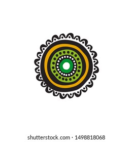 Aboriginal art dots painting icon logo design illustration vector template