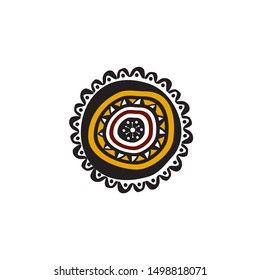 Aboriginal art dots painting icon logo design illustration vector template