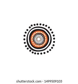 Aboriginal art dots painting icon logo design vector template