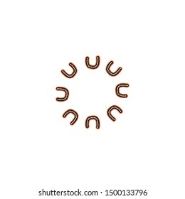 Aboriginal art dots painting icon logo design vector template