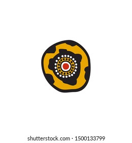 Aboriginal art dots painting icon logo design vector template