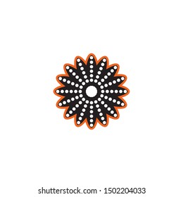 Aboriginal art dots painting icon logo design vector template