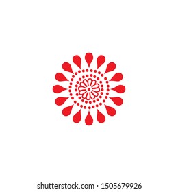 Aboriginal art dots painting icon logo design vector template