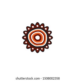 Aboriginal art dots painting icon logo design vector illustration template