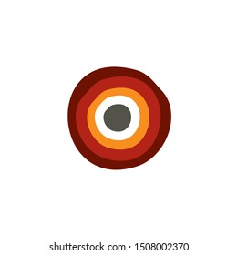 Aboriginal art dots painting icon logo design vector illustration template