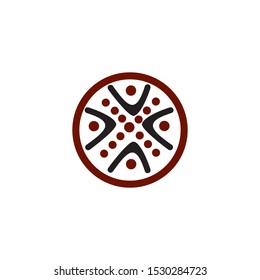 Aboriginal art dots painting icon logo design vector template