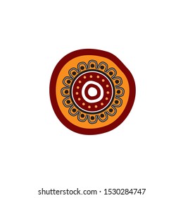 Aboriginal art dots painting icon logo design vector template
