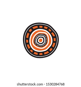 Aboriginal art dots painting icon logo design vector template