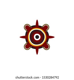 Aboriginal art dots painting icon logo design vector template